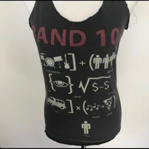 Heritage 1981 Band Tee Racerback Knotted Gray Tank